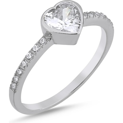 Lunica Stříbrný prstýnek SRDCE 0935 6