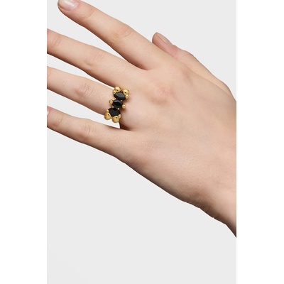 Tous Позлатен сребърен пръстен Tous 12 Bold Bear Gem (1004228212)