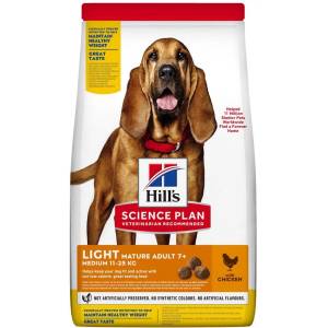 Hill's Hill s Science Plan Light гранули за средни стари кучета с пиле 14 кг