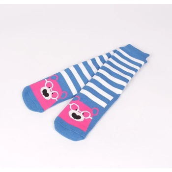 Image 1 of Памучни чорапи в синьо и бяло райе с розов мечок