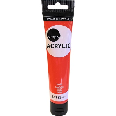 Daler-Rowney Simply АКРИЛНА боя Scarlet 75 ml 1 бр (126975567)