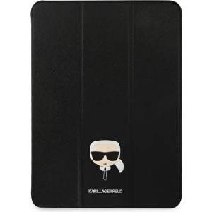 KARL LAGERFELD KLFC11OKHK book cover калъф за iPad 11" Pro 2021, черен, Saffiano Karl Head (KLFC11OKHK)
