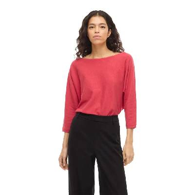 Блуза Vila Malu Boatneck Knit sweater - Pink (Hibiscus / Melange)