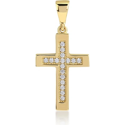 Lillian Vassago Zlatý přívěsek se zirkony Křížek LLV11 GP090Y