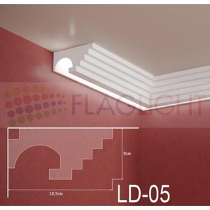  Ld-05 Декоративен профил за скрито led осветление ► 2метра (ld05)