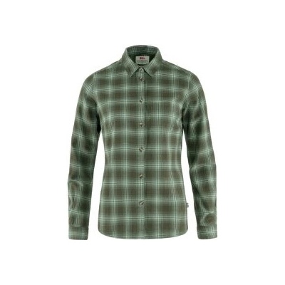 Fjällräven Övik Flannel Shirt Women Deep Forest-Patina Green zelená