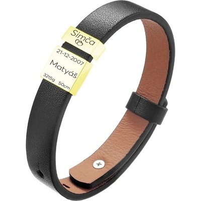 Šperky4U Personalizovaný pánský kožený náramek OPA237