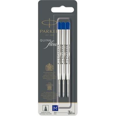 Parker Náplň QuinkFlow do kuličkové tužky M modrá 3 ks 1502/0219152 – Sleviste.cz