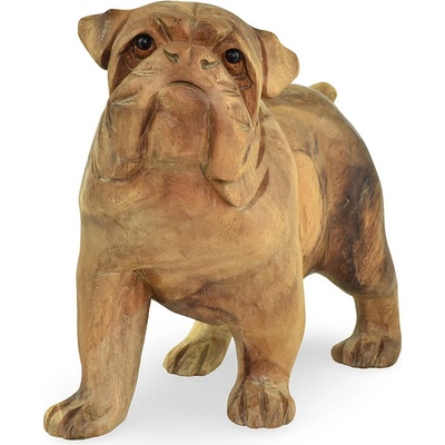 Dřevěná soška Bulldog 18 cm - varianta A