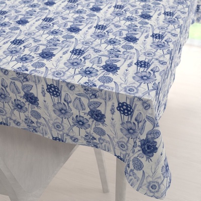 Biante Dekoračný obdĺžnikový obrus PML-090 Modré jarné kvety na bielom 100x140 cm