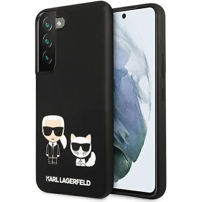 KARL LAGERFELD Луксозен Калъф за Samsung S22 Plus, Karl Lagerfeld Silicone Case, Черен (KLHCS22MSSKCK)