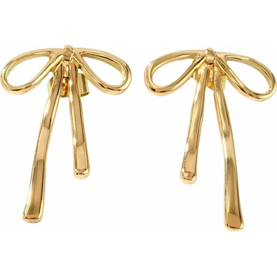 Nefertitis Náušnice z nerezové oceli Mašle Gold 2 cm NF62580 - cca 2 x 2,8 cm