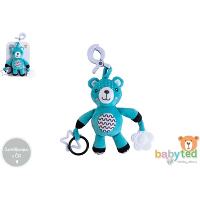 Teddies Chrastítko plyš 30 cm závěs babyted Medvídek