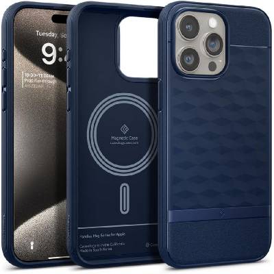 Удароустойчив кейс с MagSafe за iPhone 15 Pro Max от Caseology Parallax Mag - Midnight Blue (810083833538)