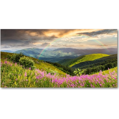 Fotoobraz na skle horská krajina 100x50 cm