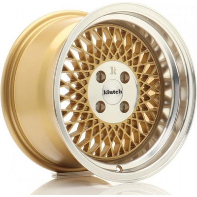 Klutch Wheels SL1 8.5x15 4x100 ET17 Gold with Machined Lip