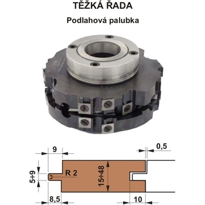 Sada fréz na pero a drážku s VBD 560 CF 160x40 / 4z - Podlahová palubka - TĚŽKÁ ŘADA