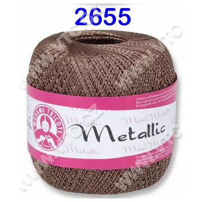 MADAME TRICOTE PARIS Příze Maxi - klasická i Metallic Maxi: Metallic - 2655 Hnědá + zlato