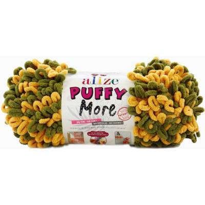 Alize příze Puffy More 6277 olivová a hořčicová