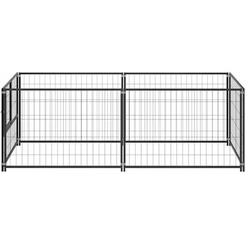 Vidaxl Koterec pre psa čierny 200 x 100 x 70 cm oceľový