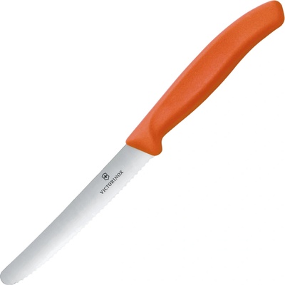 Victorinox SwissClassic Nôž na ovocie/zeleninu, 11cm, zubkovaný, oranžový 6.7839.C1