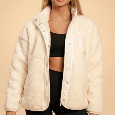GymBeam Dámska bunda Bliss Ivory