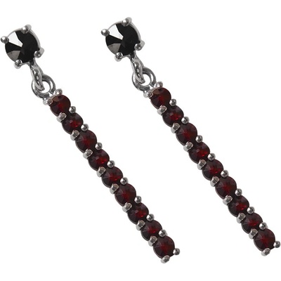 Český granát náušnice stříbrné 130369