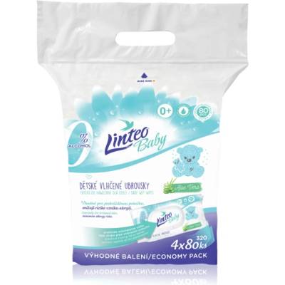 Linteo Baby Pure & Fresh нежни мокри кърпички за бебета големи опаковки 4x80 бр