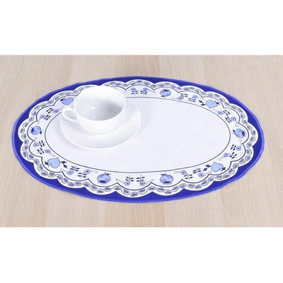 Forbyt ubrus prostírka CIBULÁK modrobílý ovál 31x48cm