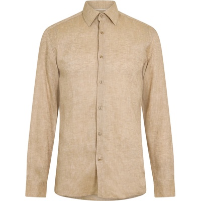HUGO BOSS Риза с дълъг ръкав Boss Men's H Hank Kent Long Sleeve Oxford Shirt - Light Beige