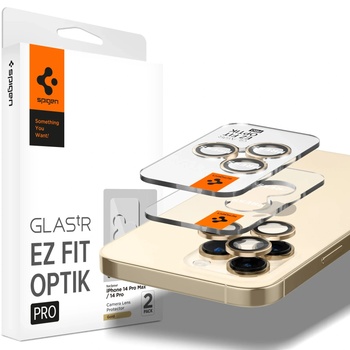 Spigen Комплект 6 стъклени протектора за камера Spigen Optik EZ FIT съвместими с iPhone 14 Pro / 14 Pro Max Gold (AGL05598) (AGL05598)