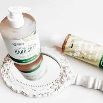Wooden Spoon tekuté mýdlo máta a citron 300 ml