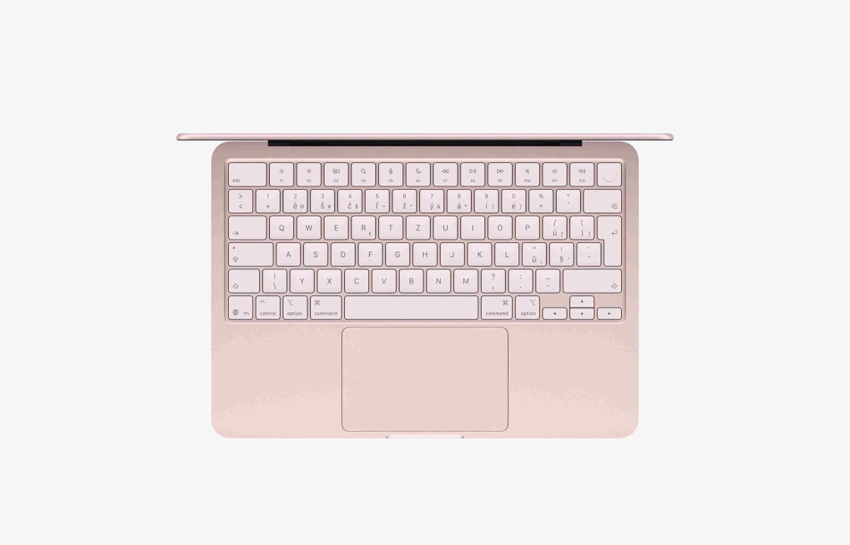 Tastatură Apple MacBook Neo în culoarea roz (Blush)