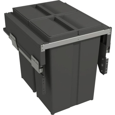 Gollinucci Výsuvný odpadkový kôš - 2 x 29 L s úchytmi dvierok / Antracit