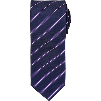 Premier Workwear Pruhovaná kravata Sports Stripe tmavě modrá / fialová