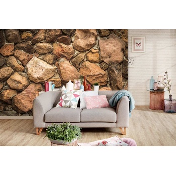 DIMEX ART Самозалепваща се флизелинова фототапета кафява каменна стена 375 x 250 см
