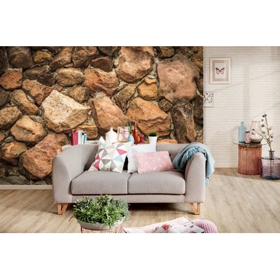 DIMEX ART Самозалепваща се флизелинова фототапета кафява каменна стена 375 x 250 см