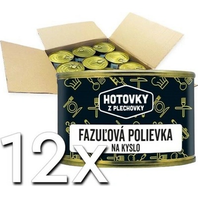 Hotovky z plechovky Fazuľová polievka na kyslo 400ml | 12ks v kartóne