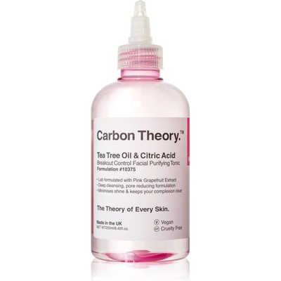 Carbon Theory Tea Tree Oil & Citric Acid дълбоко почистващ тоник за проблемна кожа, акне 250ml