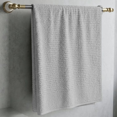 Knitva osuška vlnky 70 x 140 cm světle šedá
