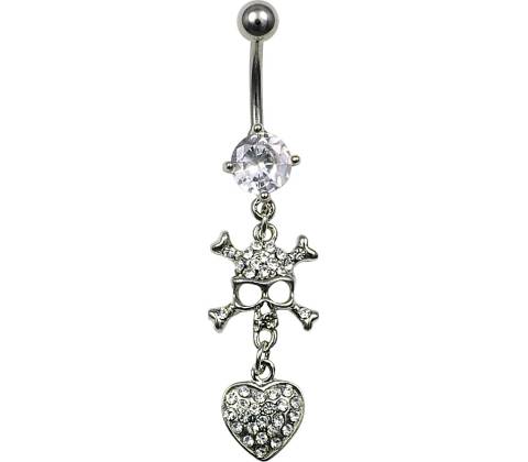 Piercing do pupíku lebka PP6321