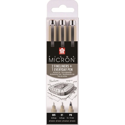 Technické linery SAKURA Pigma Micron, 3 ks URBAN