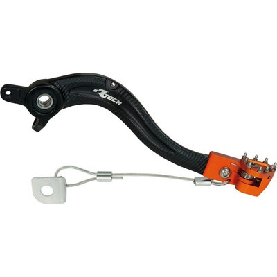 Brzdový pedál hliníkový KTM, RTECH (černo-oranžový) M400-1070