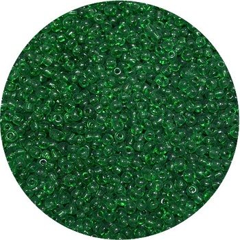 Korálky Rokajl 4mm 20g - priehľadné - smaragdové