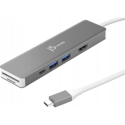 j5create JCD390-N докинг станция Жичен USB 3.2 Gen 2 (3.1 Gen 2) Type-C Сребърен, Бяла (JCD390-N)