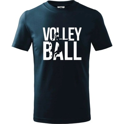 Volleyball nápis tričko detské tmavomodrá