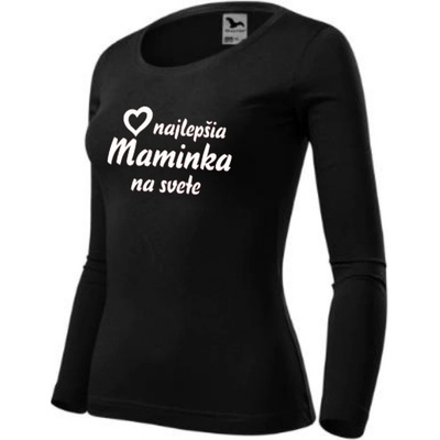 Vtipné triko dámske dlhý rukáv mama Čierna