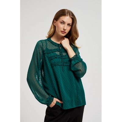 Moodo Зелена риза с воали и вързване на деколтето Moodo Moodo | Zelen | ЖЕНИ | 38
