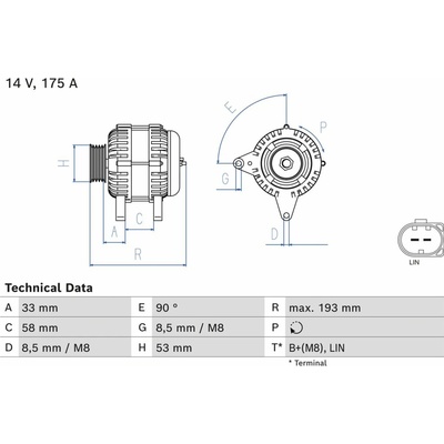 Alternátor BOSCH 0 986 081 850 (0986081850)