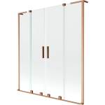 Mexen Velar L Duo 2-крила плъзгаща се вана за параван, 140 x 150 см, прозрачна, матирана мед - 896-140-003-02-65 (896-140-003-02-65)